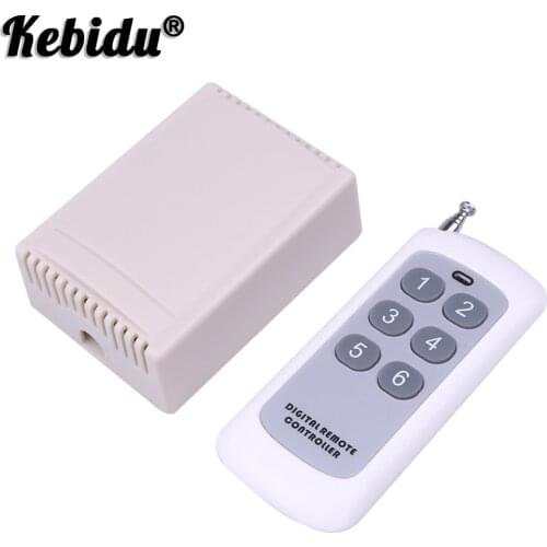 Kebidu 433Mhz Universal Wireless Remote Control Switch DC 12V 6CH Relay Receiver Module RF Transmitter For Electronic Lock