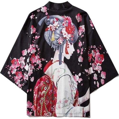 Samurai Crane Japanese Style Kimono Haori Men Women Cardigan Chinese Dragon Traditional Japanese Clothing Asian Clothes