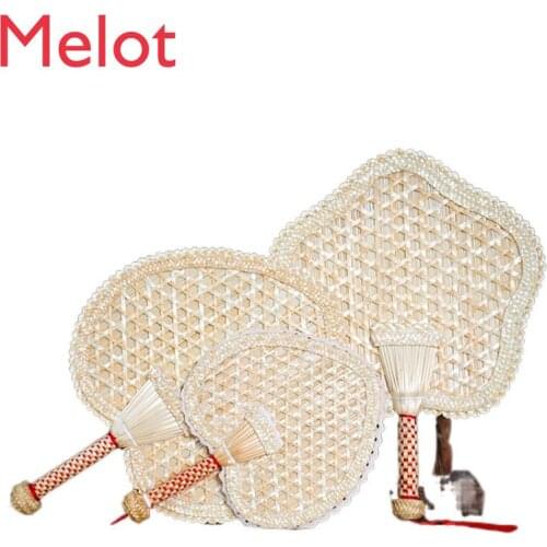 Chinese Fan Summer Handmade Straw Woven Wheat Straw Fan Hand Fan Baby and Infant Cooling Mosquito Repellent Household
