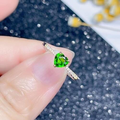 Natural Diopside Ring S925 Sterling Silver New Fashion Bow Knot Style Ring Womans Birthstone