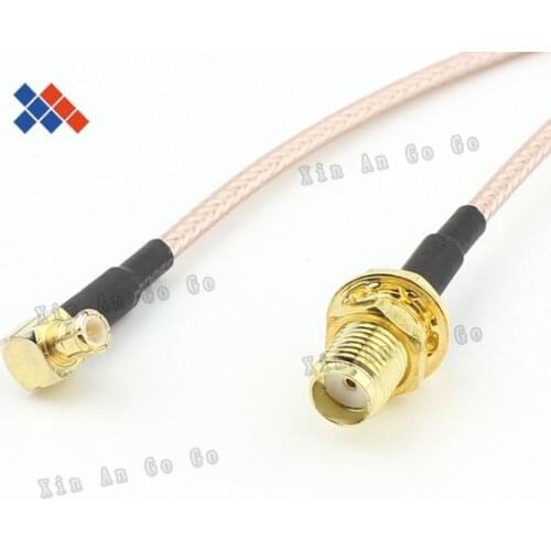 100pcs/lot SMA female to MCX male right angle connector RG316 cable 15cm by DHL or EMS