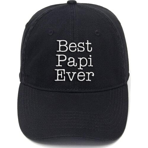Lyprerazy for Grandpa Best Papi Ever Washed Cotton Adjustable Flock Printing Baseball Cap