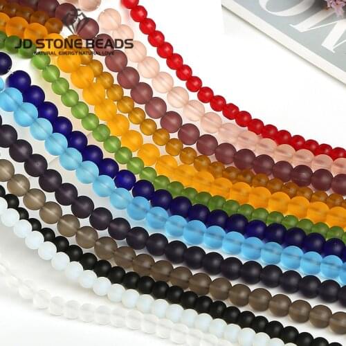 Free Shipping Frost Crystal Beads 4/6/8/10MM Pick Size Matte Semi-Finished Handmade Bracelet Beads Accessory For Jewelry Making