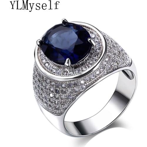 2021 Fashion Oval Cut Blue & Red Crystal Colorful Rings for Women Aneis Atacado Lote New Big CZ Jewellery Fashion Zircon Ring