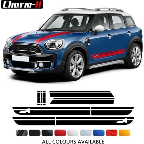 Car Hood Decal Bonnet Band Rear Trunk Body Kit Side Stripes Skirt Sticker For MINI Countryman F60 All4 Cooper JCW Accessories