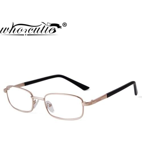WHO CUTIE Reading Glasses Men Women Magnifying Degrees metal frame rectangle Magnifies Glasses Presbyopic Eyeglasses with Case