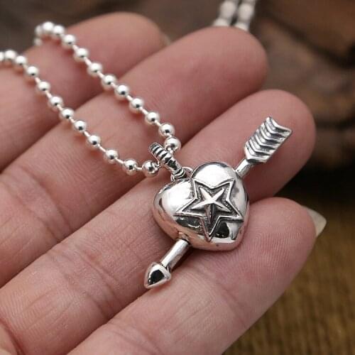 Wholesale S925 Sterling Silver Jewelry Retro Thai Silver Personality Couple Pentagram Love Sword Fashion Men And Women Pendant