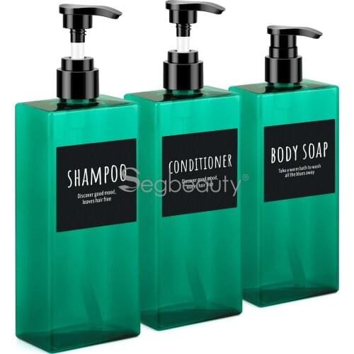 Segbeauty 3pcs 400ml PET Soap Bottle Bathroom Shower Gel Dispenser Refillable Bottles Shampoo Wash Hair Conditioner Lotions
