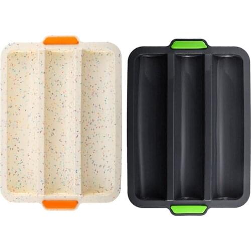 Silicone Baking Tray Non-Stick Bakeware Mold for Baking French-Bread Breadstick Bread Roll Bakery Cake Mold Tools,2 Pcs