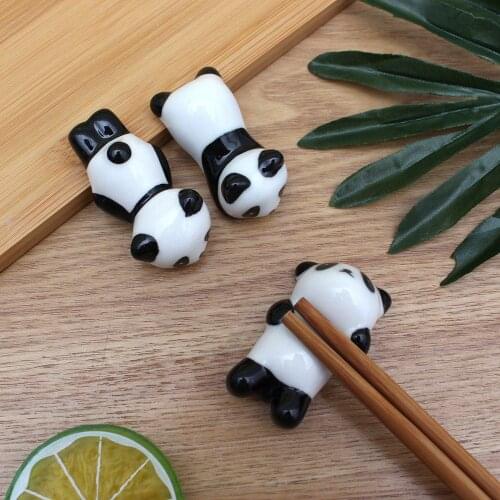Cute Cartoon Panda and Rabbit Ceramic Chopsticks Holder Creative Decorative Chopsticks Pillow Care Tableware Holder Kitchen Tool