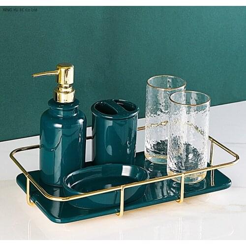 European Style Light Luxury Couple Mouthwash Cup Glass Tooth Brushing Cup Household Ceramic Tooth Cylinder Cup Creative Wash Set