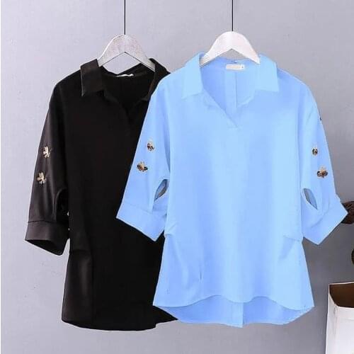 SURUFENG Short Sleeve Blouses