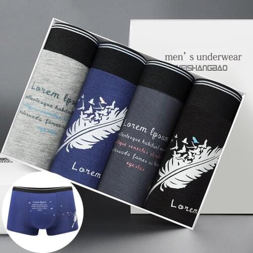4pcs/lot Male Panties Cotton Mens Underwear Boxers Breathable Man Boxer Solid Underpants Comfortable Brand Shorts