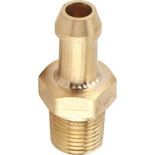 Turbocharger Compressor Housing Brass Boost Nipple Hose Fitting 1/8in 27 NPT Gold Turbocharger Hose Fitting