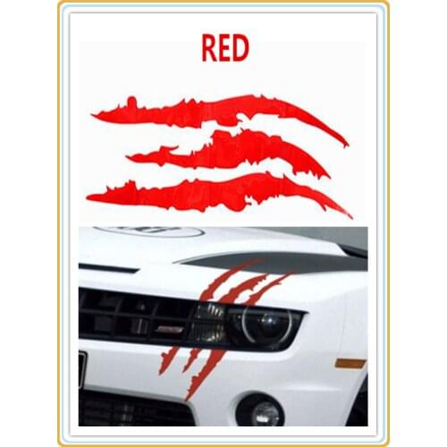 40cm X 12cm fun bumper sticker reflective monster stripe claw car logo car headlight decorated for SKODA car All models are