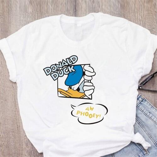 New Fashion Donald Duck Tshirt Disney Women Short Sleeve Hip Hop Casual Kawaii Dropship Female Tee Tops
