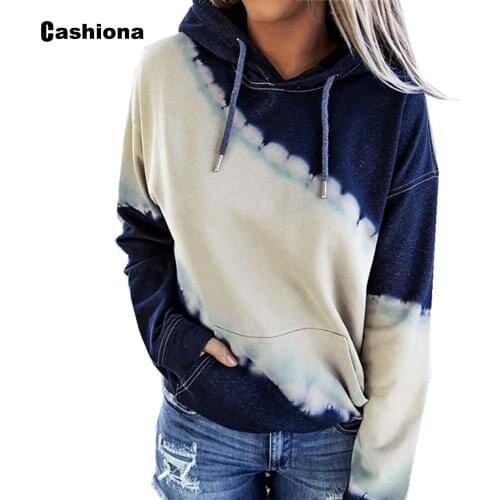 2020 Hoodies Women Elegant Leisure Sweatshirt Long Sleeve Patchwork Color Hooded Tops Streetwear Autumn Loose Women Clothing