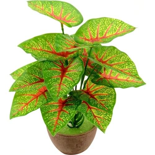 1 Bouquet/18 leaves Artificial Silk Tropical Leaves for Hawaii Luau Party Decorations Fske Bonsai Tree Plant Branch Accessories