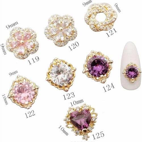 5pcs/lot Korea luxury Zircon Nail Deco Parts 3D Alloy Nail Art Accessories Glitter Rhinestone Charm Jewelry Nail Tips Supplies