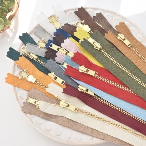 1pcs Japan YKK zipper clothing pants placket bag DIY handmade metal goldon 3# closed 14 / 20cm