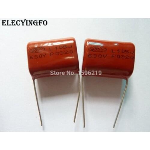 10pcs CBB 105 630V 105J CBB21 1uF 1000nF P22 Metallized Polypropylene Film Capacitor