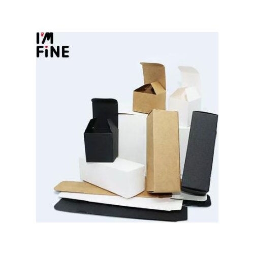 100pcs/lot-10ml/20ml/30ml/50ml/100ml Blank White Black Kraft Paper Box for Dropper Bottle Cosmetics Party Gift Boxes valve tubes