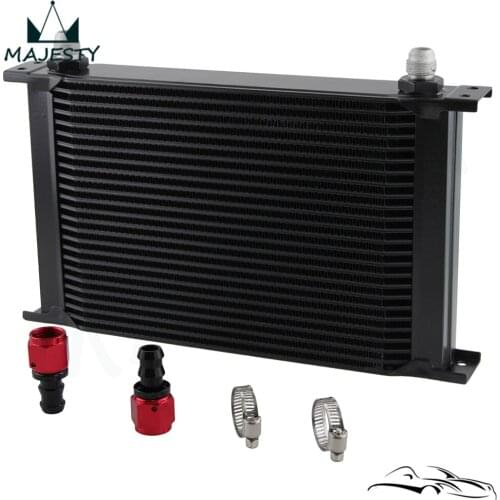 25 Row 8AN Universal Engine Oil Cooler 3/4"UNF16 + 2pcs AN8 Straight Fittings