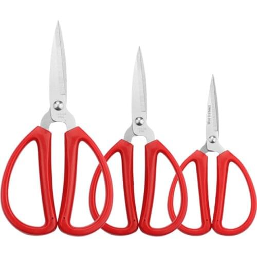 3pcs lot Stainless steel red handle scissors manufacturer direct sales home general scissors student office scissors