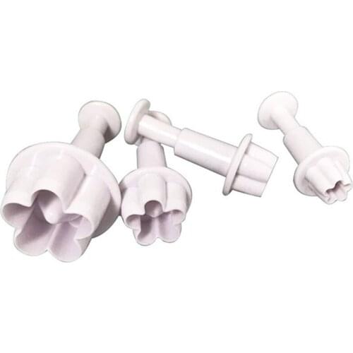 4pcs Five petal flower shaped cookie cutter Cake tools Birthday Baking decorating fondant cutter tools Fondant Sugarcraft Mold
