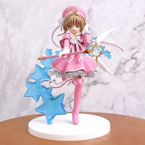 Anime Cartoon Card Captor Sakura Clear Card Kinomoto Sakura PVC Figure Collectible Model Toy 18cm