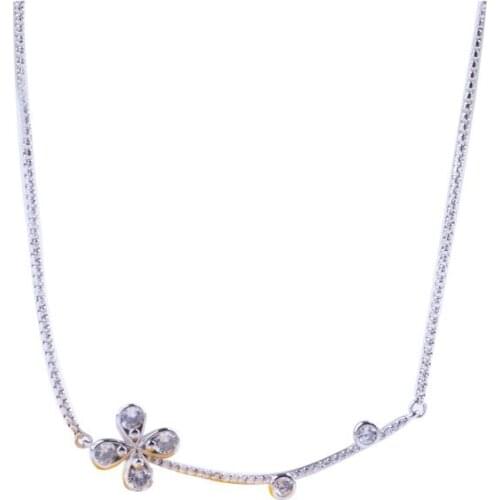 Free Shipping 925 Sterling Silver Leaf Flower With Adjust Sliding Pendant Chains Necklace For Women DIY Jewelry S925 Charms