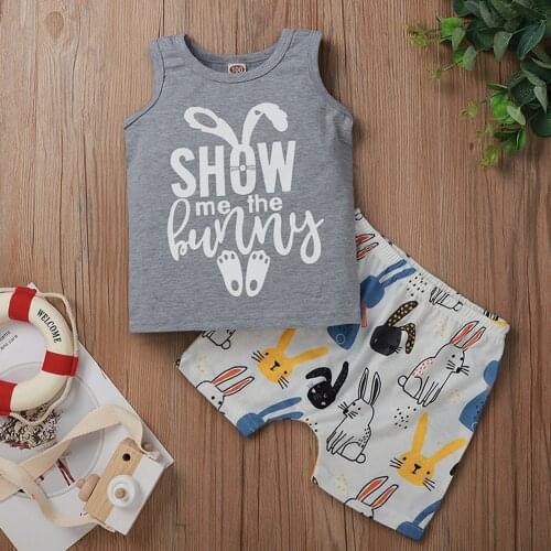 Childrens Clothing suit Baby Boys Sets Cute Letters Print Sleeveless Tanks Tops T-Shirt +Shorts Outfits Two-piece baby set