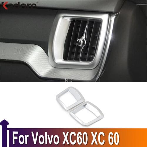 For Volvo XC60 XC 60 2018 2019 2020 ABS Carbon Fiber Interior Dashboard Air Condition Air Vent Outlet Cover Trim Car decoration