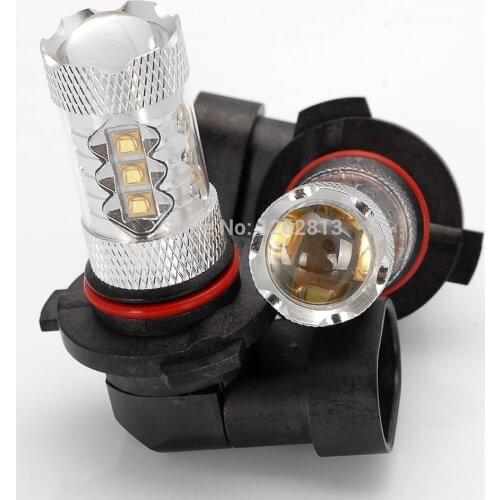 2 White 80W 9005 HB3 P20D CREE Chips High Beam LED Daytime Lighting Fog Light Bulb For Buick Ford Mustang Chevy Camaro