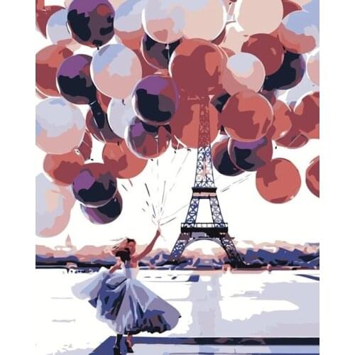 GATYZTORY 60x75cm Woman With Balloon Figure Painting By Numbers Acrylic Oil Pictrue Coloring On Canvas Home Decoration