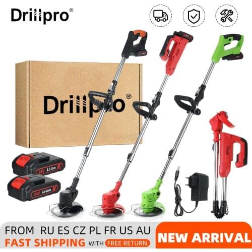 New 20000RPM Cordless Grass Trimmer 24V Portable Electric Lawn Mower Foldable Mowing Trimming Machine Garden Tool with Battery