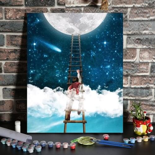 16 x 20 Inch Canvas DIY Oil Painting for Adults by Number Kit Interesting Craft Hand-Painted Home Wall Decor Gift Frameless