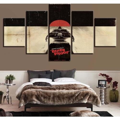 Retro Skull Racing 5 pcs Modern Home Wall Decor Canvas Picture Art HD Print Painting On Canvas for Living Room