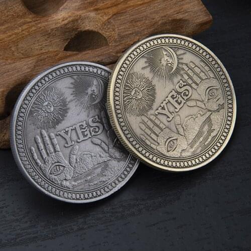 Yes or No Skull Commemorative Coin Souvenir Challenge Collectible Coins Collection Art Craft