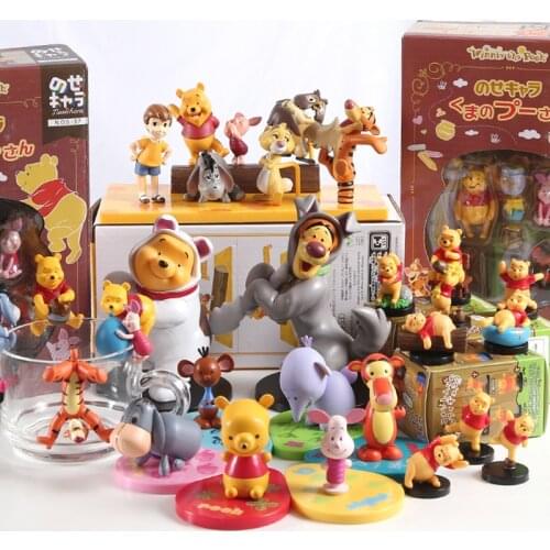 Disney Kawaii Mini Cartoon Winnie Tiger Piglet Action Figures Toys Decoration Decoration Dolls Christmas Gifts For Children