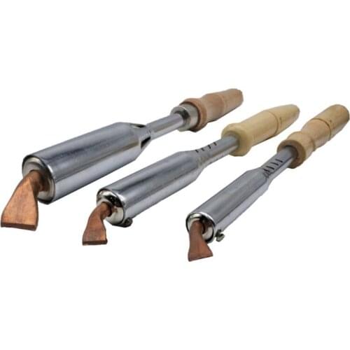 220V Heavy Duty Electric Soldering Iron 75W 100W 150W High Power Soldering Iron Chisel Tip Wood Handle