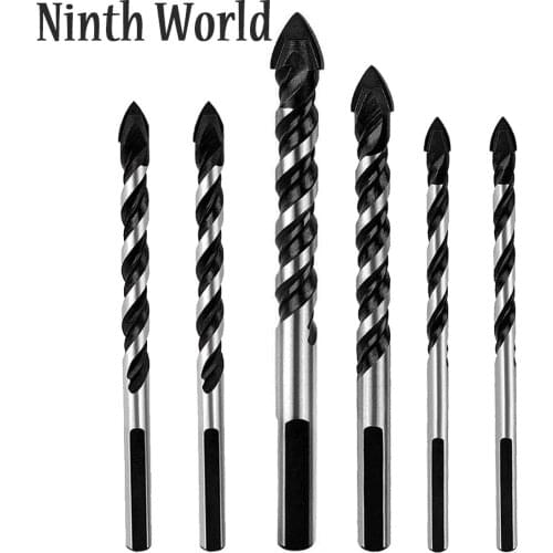6 Pcs Ceramic Tile Multi Drill Bit Set For Tile,Concrete, Brick, Glass, Plastic And Wood Tungsten Carbide Tip Best Size 6-12mm