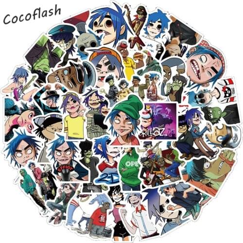 10/50Pcs/pack Cartoon Gorillaz British Virtual Band Stickers For Diy Helmet Luggage Guitar Skateboard Phone Case Laptop Decal