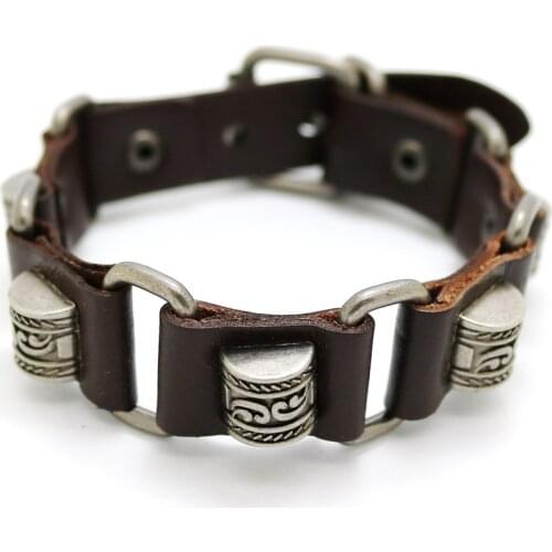 2020 New Accessories Men And Women Casual Punk Retro Casual Leather Bracelet personality Jewelry Bangle Bracelet Pulseira