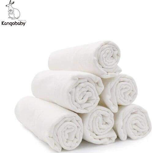 2021 New Kangobaby 6pcs/lot 100% Cotton Diaper Flat Prefold Nappy Insert