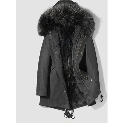 Real Fur Coat Natural Raccoon Fur Parka Winter Jacket Mens Warm Hooded Parkas Plus Size Jackets Jaqueta De Couro YDPJ-1 YY471