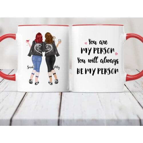 Personalized Mug Best Friends 2 Girls Gift Colorful Coffee Mugs Custom Made Cups 11/15 oz RR2068