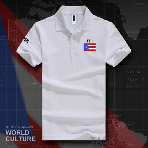 Puerto Rico polo shirts men short sleeve white brands printed for country 2017 cotton nation team flag new fashion Rican PRI PR