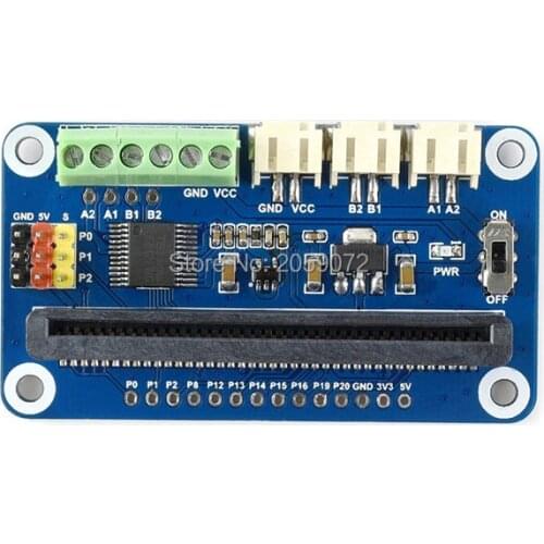 Driver breakout for micro:bit, drives motors and servos