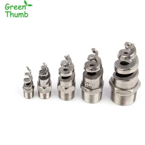 1-10pcs 3/8 Inch Stainless Steel Spiral Nozzle Male Thread Silver Atomizating Sprinkler High Quality Spiral Cone Nozzle